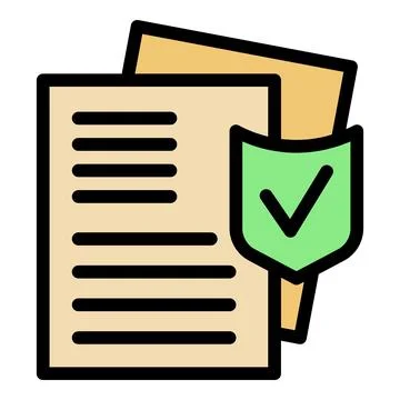 Secure documents with shield and checkmark, ensuring data protection and co.. イラスト素材