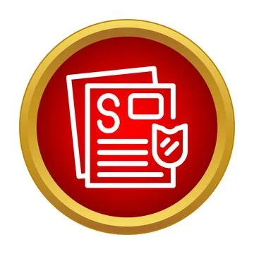 Secure documents with shield protecting confidential information Stock Illustration