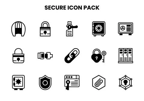 Secure DuoTone Design Icons Pack Stock Illustration