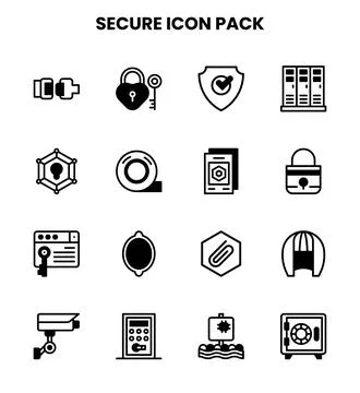 Secure DuoTone Icons Pack Stock Illustration