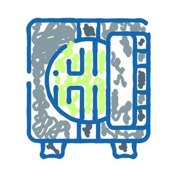 Secure electronic safe protecting valuable assets and finances Illustrazione stock