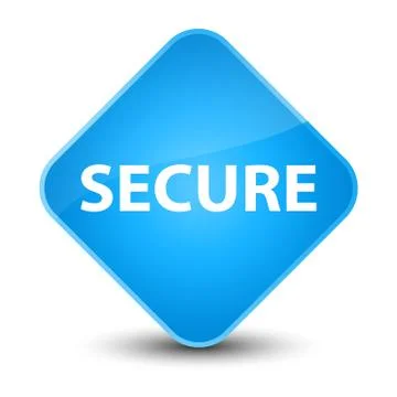 Secure elegant cyan blue diamond button Stock Illustration