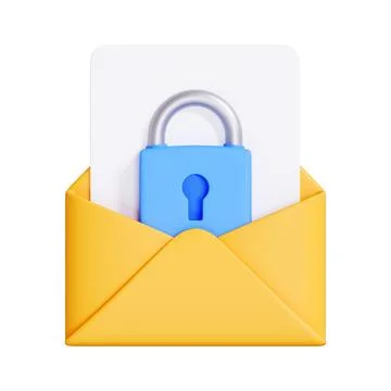Secure Email Concept with Lock and Envelope Stock Illustration