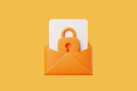 Secure Email Concept with Padlock Icon Stock Illustration