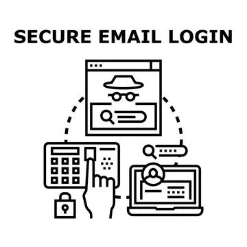 Secure email login establishing digital account protection Stock Illustration