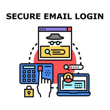 Secure email login establishing digital account protection Stock Illustration