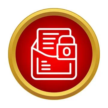 Secure email message containing a locked document icon Stock Illustration