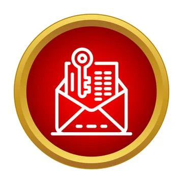 Secure email message with encryption key concept Stock Illustration