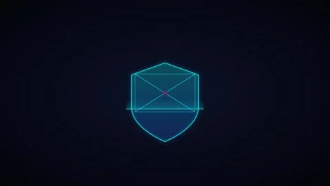 Secure email protection shield icon animation digital cyber security concep.. Vidéo 344861763