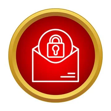 Secure email receiving concept with data protection lock 스톡 일러스트