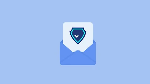 Secure email shield protection with tick icon animation 스톡 동영상 337187825