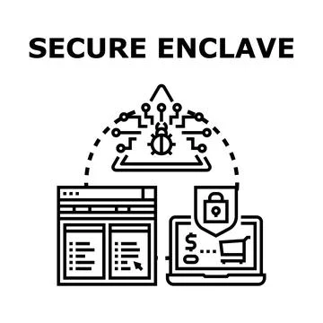 Secure enclave concept protecting valuable digital data Stock Illustration