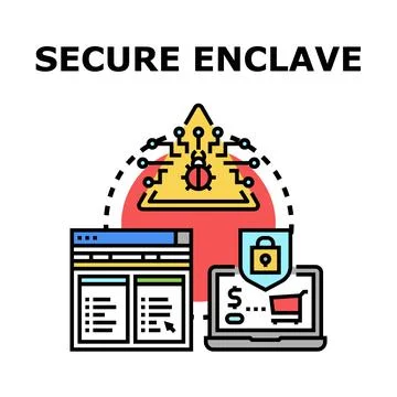 Secure enclave concept protecting valuable digital data Stock Illustration