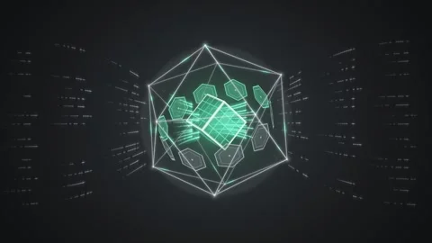 Secure Enclave Cybersecurity Core Decrypting Data Streams Seamless Loop 動画素材 347071483