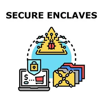 Secure enclaves protecting data in digital environment 스톡 일러스트
