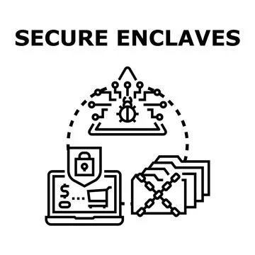 Secure enclaves protecting data in digital environment Stock Illustration