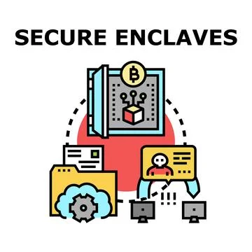 Secure enclaves protecting sensitive data and digital assets 스톡 일러스트