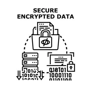 Secure encrypted data access and information protection Stock Illustration