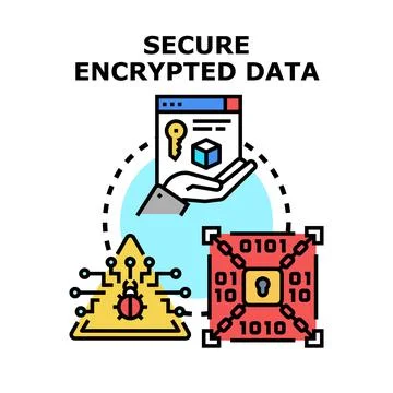 Secure encrypted data protection concept illustration 스톡 일러스트