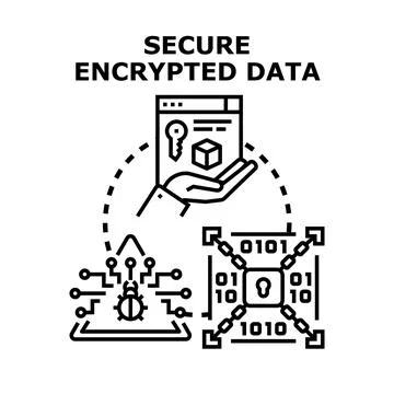 Secure encrypted data protection concept illustration Stockillustratie