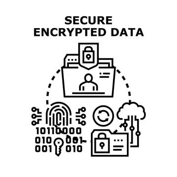 Secure encrypted data transferring concept protecting digital information Stock Illustration