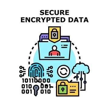 Secure encrypted data transferring concept protecting digital information Stock Illustration