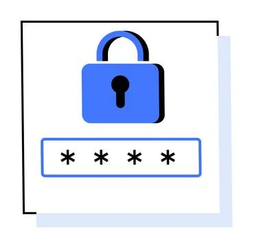 Secure Encryption Password Illustration for Online Security and Data Protecti Illustration