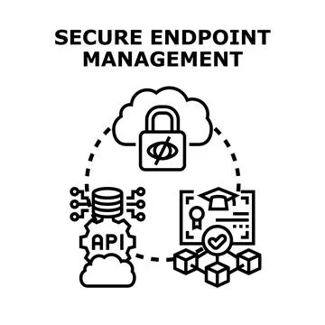 Secure endpoint management protecting data and computing systems Stock Illustration