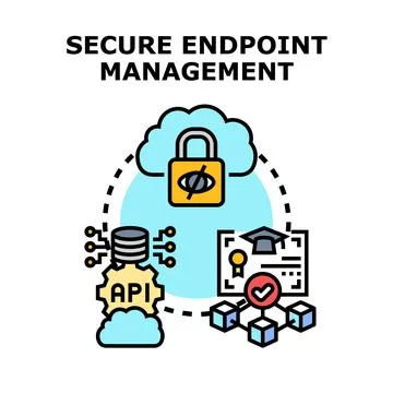 Secure endpoint management protecting data and computing systems Stock Illustration