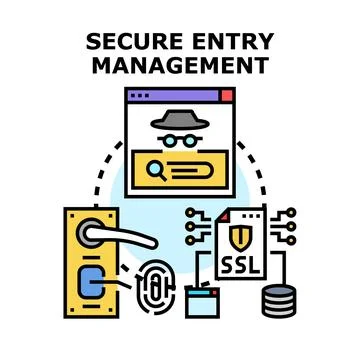 Secure entry management protecting digital access and privacy Stock Illustration