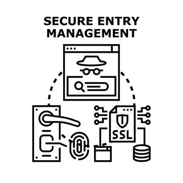 Secure entry management protecting digital access and privacy Stock Illustration