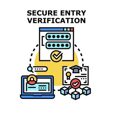 Secure entry verification process illustration Stock Illustration