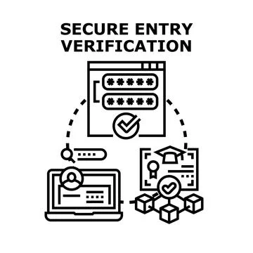 Secure entry verification process illustration Stock Illustration