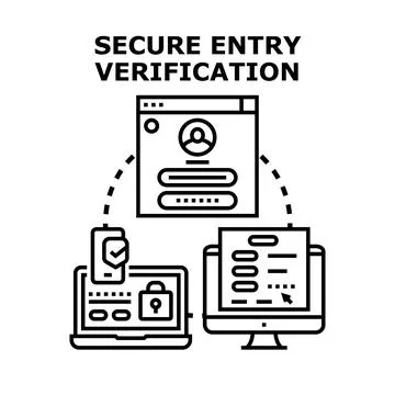 Secure entry verification process using digital devices Stock Illustration