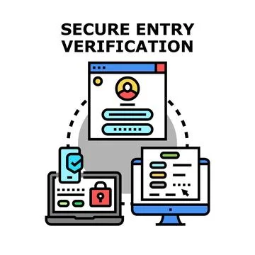 Secure entry verification process using digital devices Stock Illustration