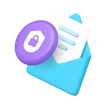 Secure envelope and shield lock icon for protected messaging apps and website Stock Illustration