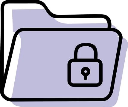 Secure file folder data protection icon Stock Illustration