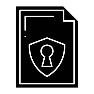 Secure File Glyph Icon Stock Illustration