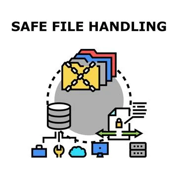 Secure file handling system protecting confidential information data 스톡 일러스트