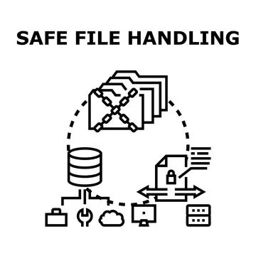 Secure file handling system protecting confidential information data Stock Illustration