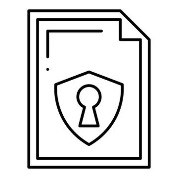 Secure File Line Icon Stock Illustration