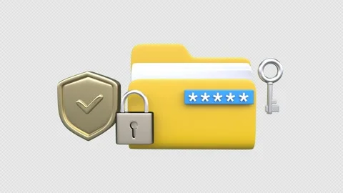 Secure file protection through encryption, strong passwords, and locking me.. Stock Footage 304527597