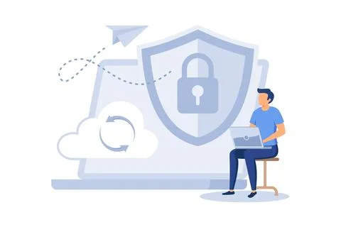 Secure file sharing illustration exclusive design inspiration Stock-Illustration