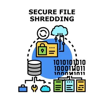 Secure file shredding and digital data deletion process 스톡 일러스트
