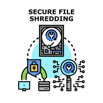 Secure file shredding for data privacy protection Stock Illustration