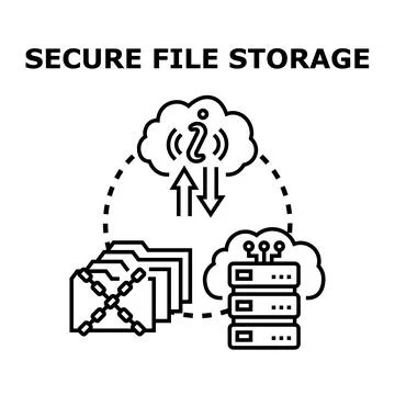 Secure file storage concept protecting digital files Stock Illustration