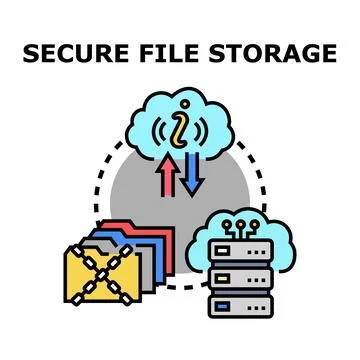 Secure file storage concept protecting digital files Stock Illustration