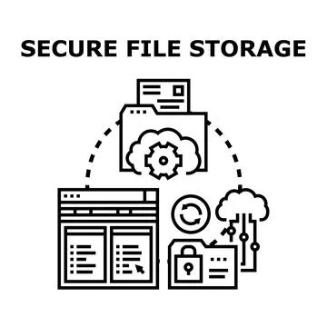 Secure file storage management and data protection Stock Illustration