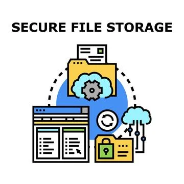 Secure file storage management and data protection Stock Illustration
