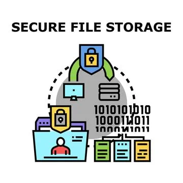 Secure file storage system protecting digital data Stock Illustration